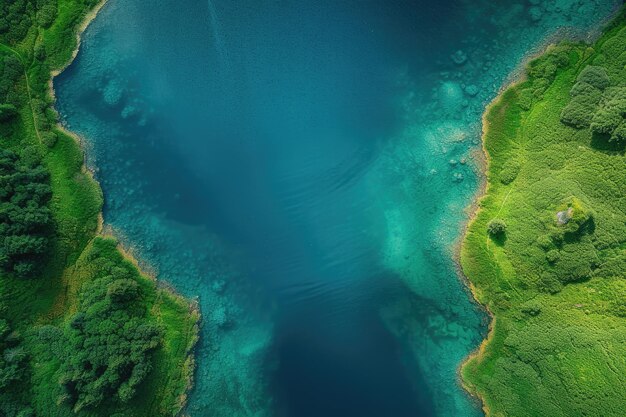 An aerial photograph of a water body Generative Ai