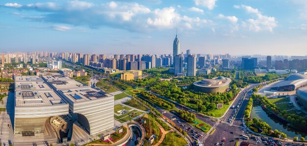 Photo aerial photography changzhou city architecture landscape skyline