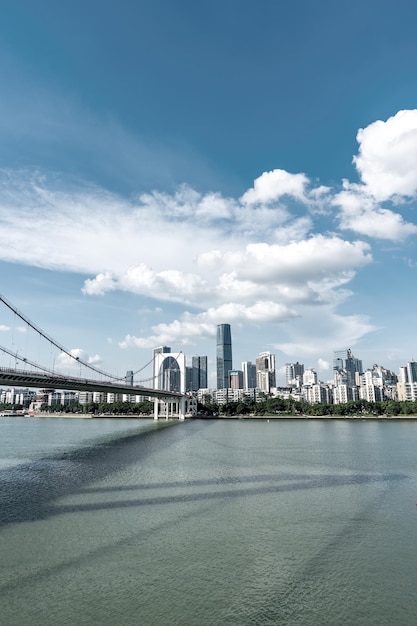 航空写真中国柳州近代都市建築風景スカイライン