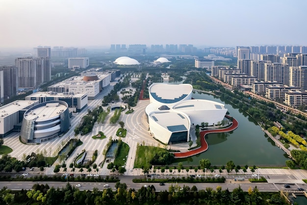 Aerial photography of China's modern urban architectural landscape