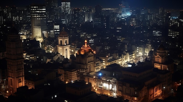 中国の現代都市建築景観の航空写真