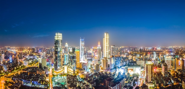 写真 空中写真中国塩城市建築風景夜景