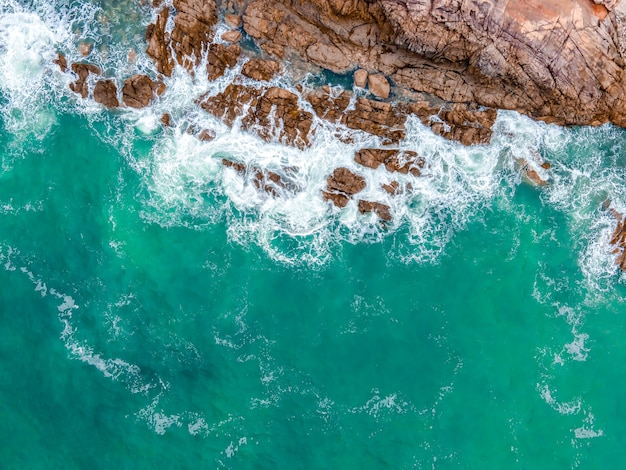 Aerial photography of coastline reef