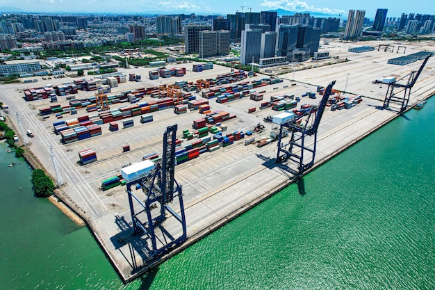 Aerial photography of container terminal