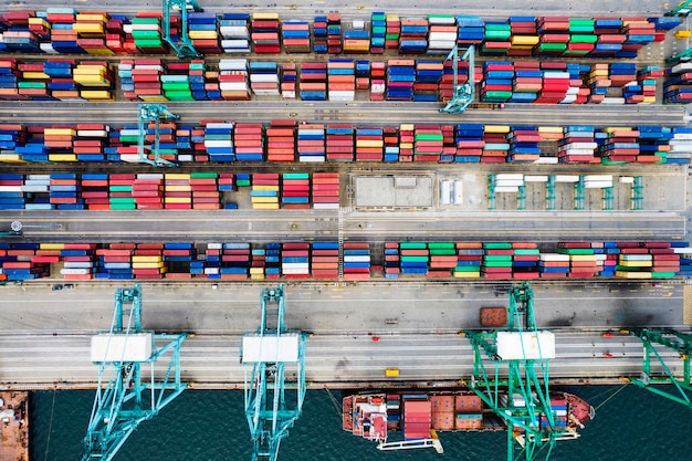 Aerial photography of container terminal