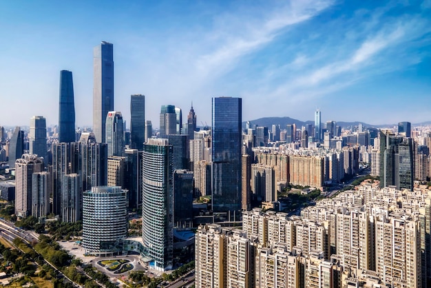 Aerial photography guangzhou city architecture landscape skyline