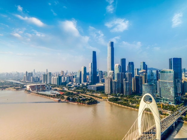 Photo aerial photography guangzhou city architecture landscape skyline