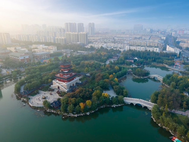 Aerial photography of Jining city scenery