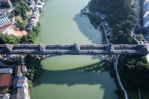 Liuzhou Sanjiang 풍경 파노라마의 항공 사진