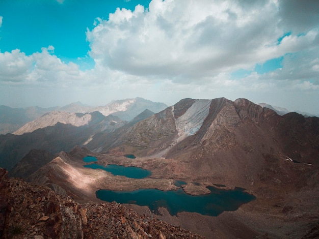 Aerial photography made with a drone over the peak of Hell in the Pyrenees in Aragon, Spain,