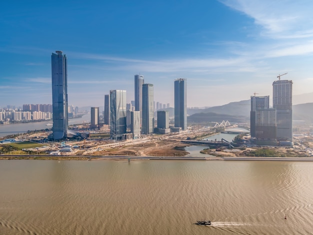 Aerial photography of modern urban architectural landscape in Zhuhai, China