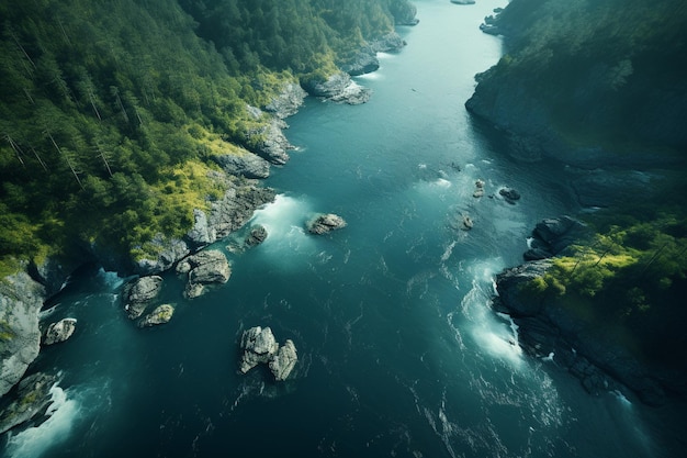 自然風景の航空写真撮影