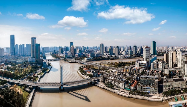 Aerial photography ningbo city architecture landscape skyline large format