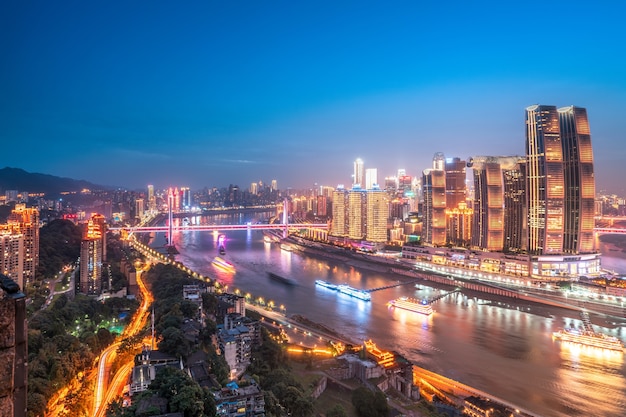 Aerial photography of Sichuan and Chongqing city night view