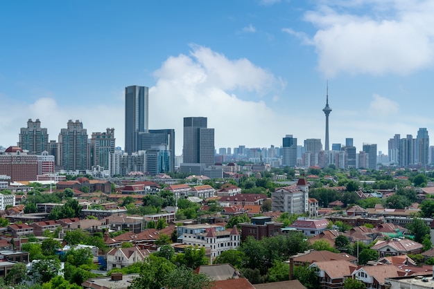 Aerial photography of Tianjin urban architectural landscape