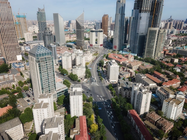 Aerial photography of Tianjin urban architectural landscape