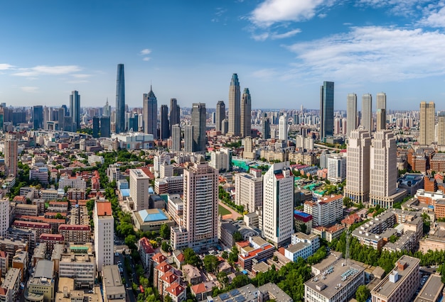 Aerial photography of Tianjin urban architectural landscape