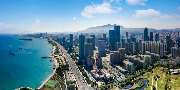 Aerial photography of the west coast of Qingdao