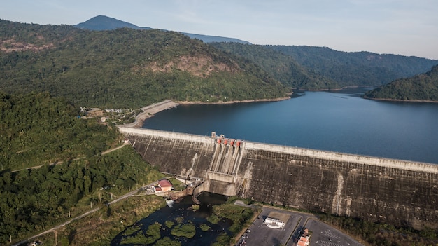 Photo aerial photos of  large dam