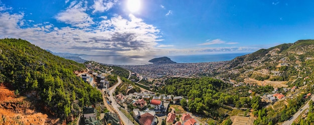 aerial sea and city. summer holidays