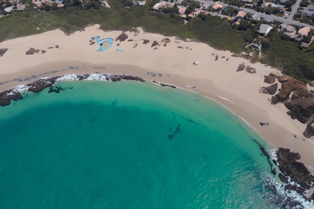 Aerial Serenity Beautiful Beach Sand from Above