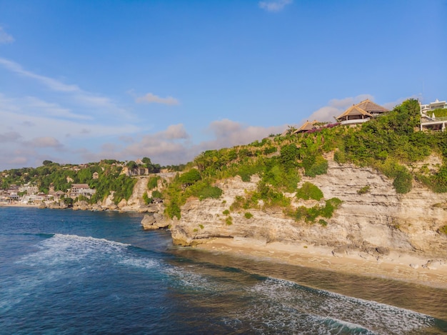 Aerial shot. Photos from the drone. Beach Dreamland Bali Indonesia.