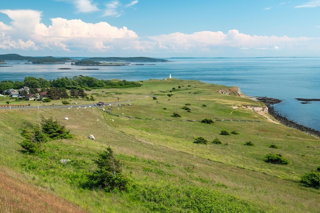 Aerial shot of the San Juan Island in Washington, USA