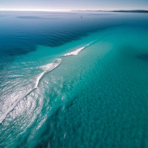 Aerial shot of waves on the sea