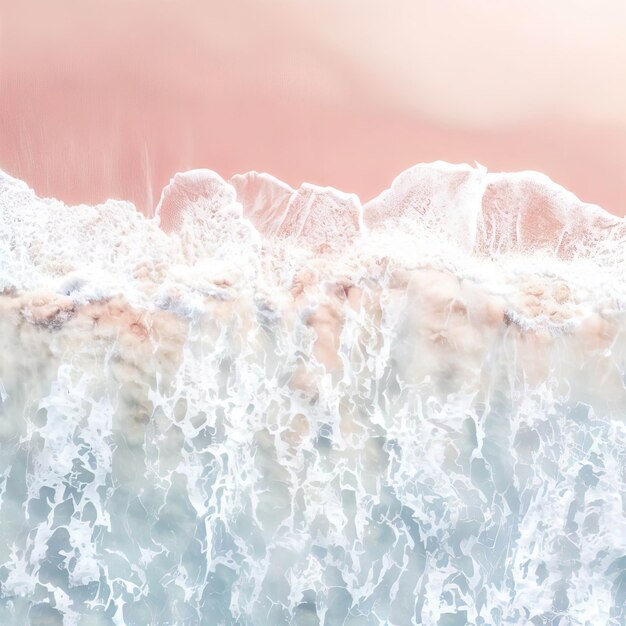 Foto vista aerea di una bellissima spiaggia tropicale di sabbia bianca con schiuma d'onda e ia generativa trasparente