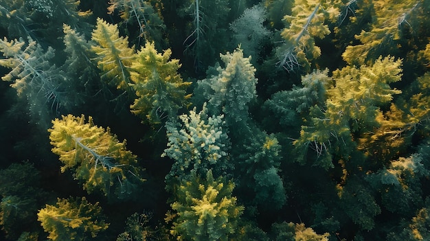 Aerial top view bos boom achtergrond Textuur van groene boom bos uitzicht van boven generativ ai