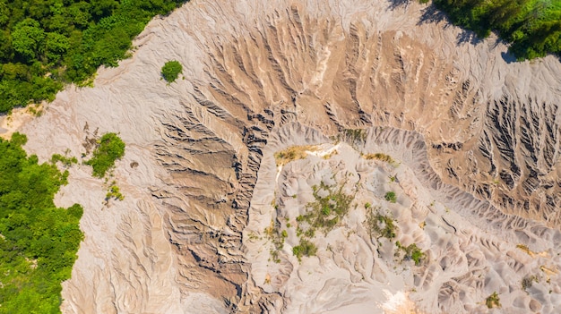 Aerial top view Patterns surface on the earth's