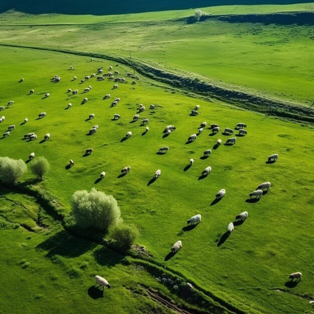 Foto veduta aerea dall'alto degli alberi verdi estivi nella foresta della finlandia rurale