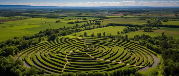 Foto vista aerea sul labirinto di csillagsvny che è la seconda più grande attrazione di pusztaszer