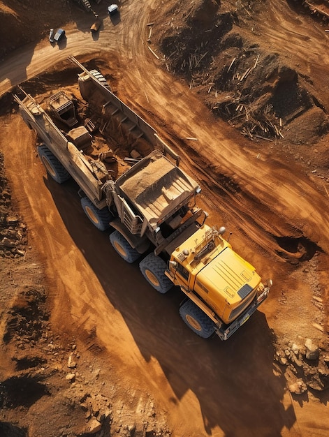 Aerial_view_above_a_digger_and_dumper_truck