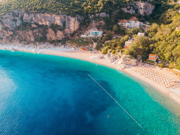 Aerial view of the Adriatic coast, drone shot