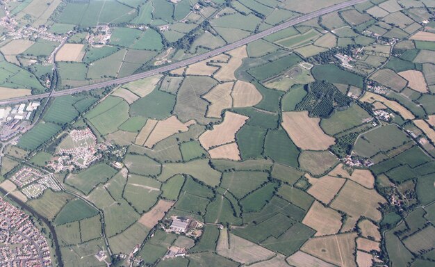 Photo aerial view of agricultural field