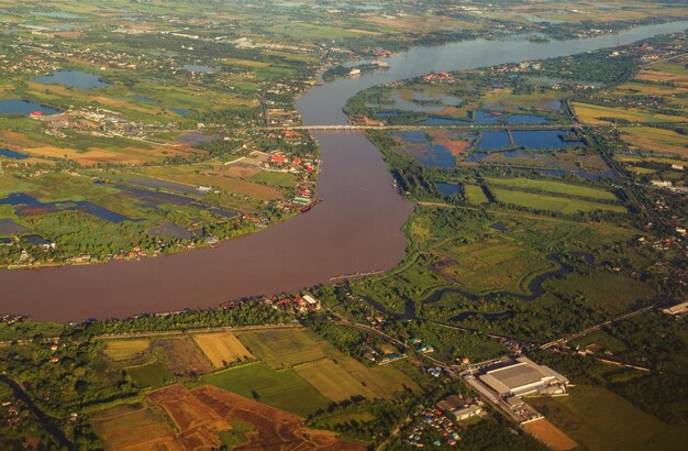 Aerial view of agricultural field