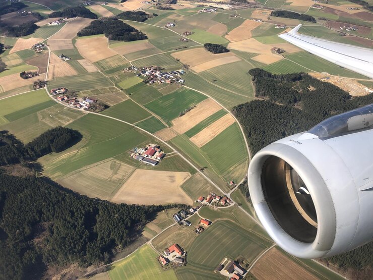 Photo 農業の景観の空中眺め