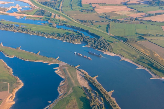 Aerial view of agricultural landscape