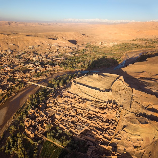 Вид с воздуха на Айт-Бен-Хадду в Марокко