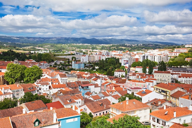 Aerial view of Alcobasa town, Oeste Subregion of Portugal