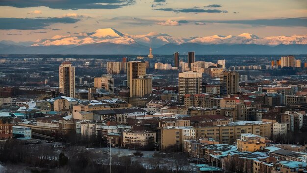 Aerial view of almaty city view