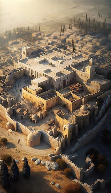 aerial view of ancient jerusalem