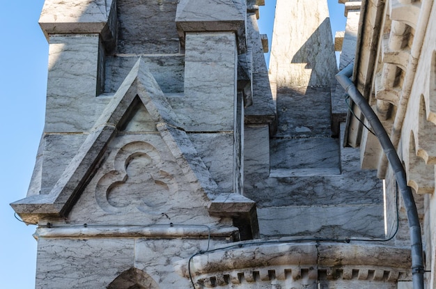 Aerial view of architectural details in the old town of Geneva Switzerland