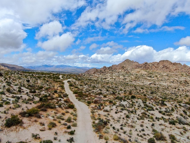 Aerial view of arid desert in Arizona USA