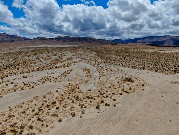 Aerial view of arid desert in Arizona USA