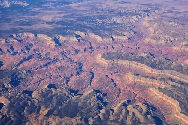 Aerial view of arid landscape