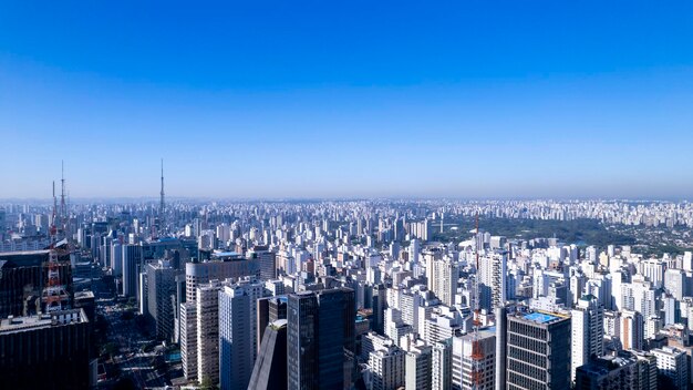 Aerial view of Av Paulista in Sao Paulo SP Main avenue of the capital