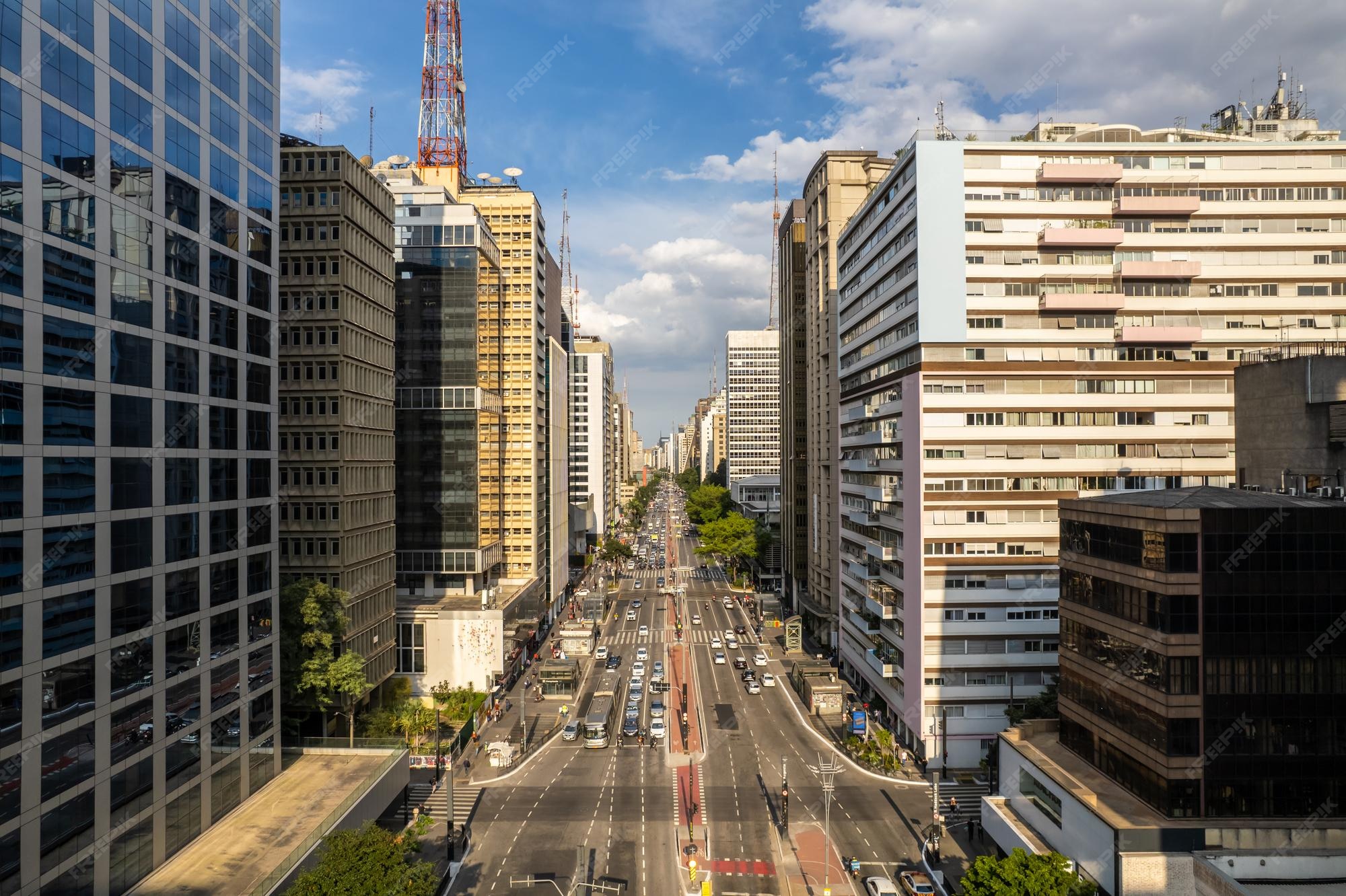 Premium Photo | Aerial view of Avenida Paulista Paulista Avenue in Sao 