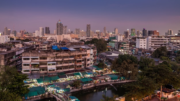 An aerial view of Bangkok city